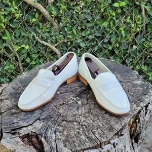 70s Vintage Slip On Loafers By Bostonian/ White Genuine Leather Loafers Size 7.5 Loafers 1970s Vintage Shoes for Men for sale - eBay main image 4